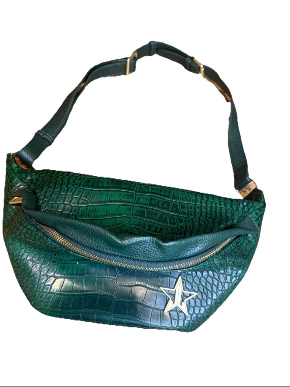 Jeffree Star Cosmetics Blood Money Green Crocodile Fanny Pack/Cross Body NEW